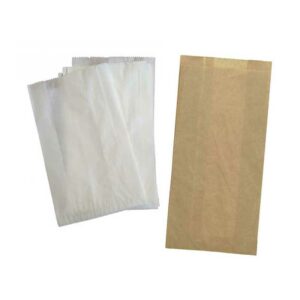 Bela in rjava papirnata vrečka oz. škrnicelj